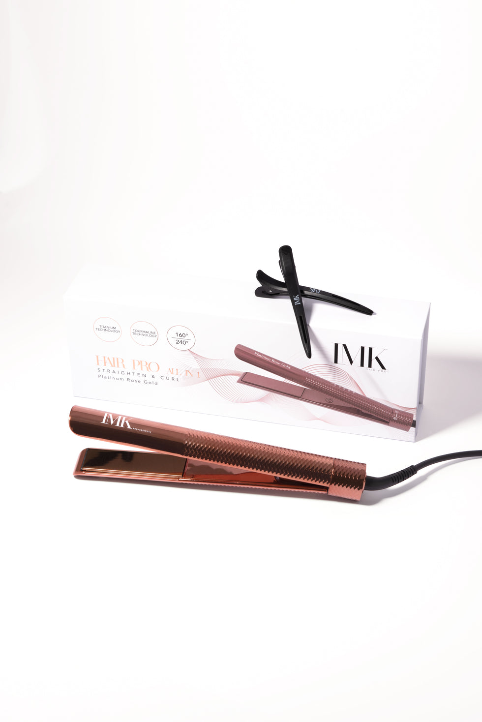 IMK Professional Platinum Rose Gold - Piastra Professionale agli Ioni in Titanio e Tormalina