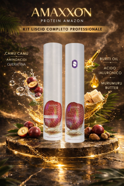 AMAXXON PROTEIN  – (TRATTAMENTO LISCIANTE PROTEINE AMINOACIDI E CHERATINA) -  KIT Step 1 + Step 2- Senza Formaldeide (2000ml)